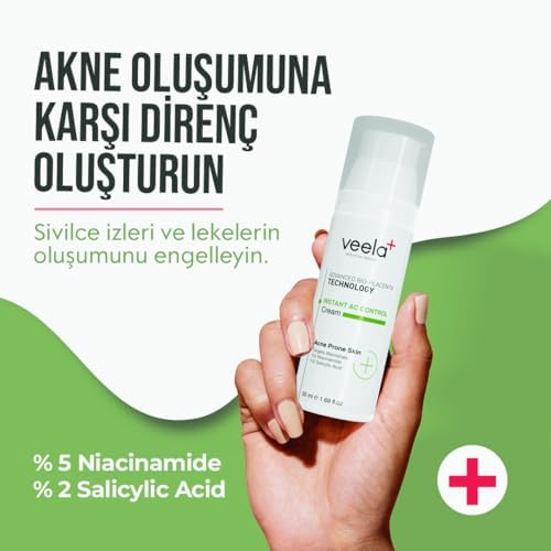 Veela AC Control Cream – Akneli Ciltler İçin Onarıcı Krem |%2 Salisilik Asit &%5 Niasinamid | Sivilce ve Leke Karşıtı Etkili Bakım - Görsel 3