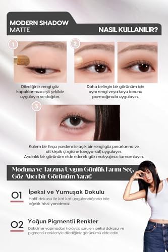 Yumuşak Dokulu, Dökülme Yapmayan Mat Tekli Göz Farı Modern Shadow (106 Forever Peach)