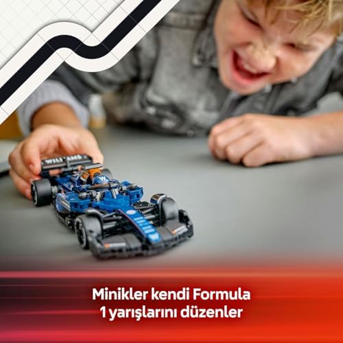 Williams FW46 F1 Yarış Arabası 77249 – 10 Yaş ve Üzeri Kız ve Erkek Çocukları ile Yetişkin Motorseverler için Sürücü Minifigürü İçeren Yapım ve Sergileme Seti (263 Parça)