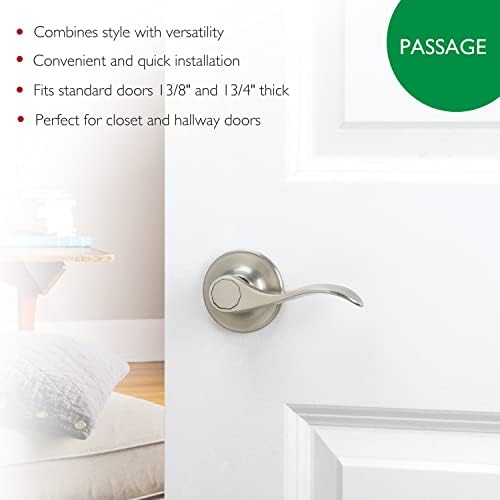 Design House 700484 Springdale (2-yollu-kilit Passage kapı kulp, ayarlanabilir cıvata, saten nikel kaplama - Görsel 3