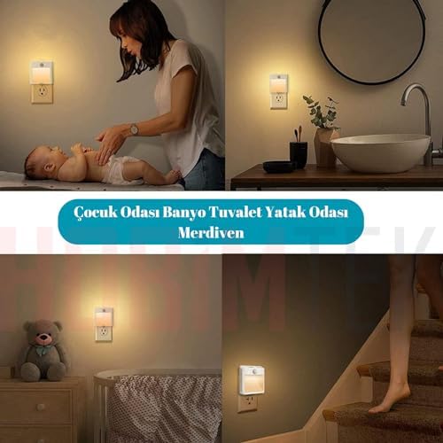 Alternative view of Akıllı Hareket Sensörlü LED Gece Lambası 2700K Fişe Takılan Hareket Sensörlü Güç Ayarlı Led Işık L001
