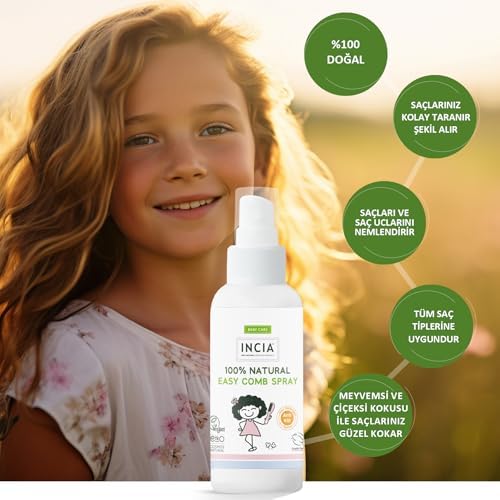 %100 Doğal Kolay Tarama Spreyi Çocuklar İçin Nemlendirici Parlaklaklaştırıcı Anti Klit 100 ml - Görsel 3