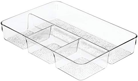 Alternative view of kozmetik düzenleyici, makyaj için yapılı plastik düzenleme kutusu, 4 bölmeli, kozmetik saklamak için, şeffaf