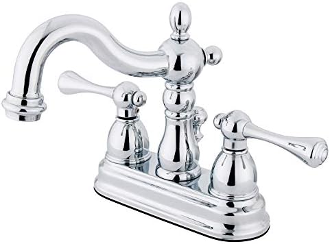 Brass KS1601BL Heritage Merkez Seti Pirinç Açılır Lavabo Bataryası, Krom
