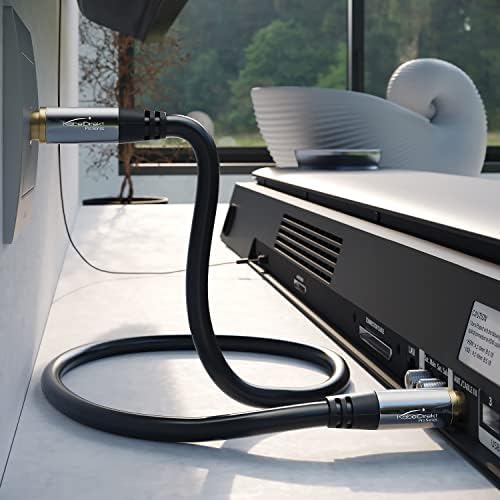 – 4K Anten Kablosu, Koaksiyel Kablolar – 2m – Dijital ve Analog TV için TV Kablosu, Metal Konnektörler – 0,5-20m arasında mevcut (Fişten Dişi Uca, DVB-C/DVB-T/DVB-S için, siyah)