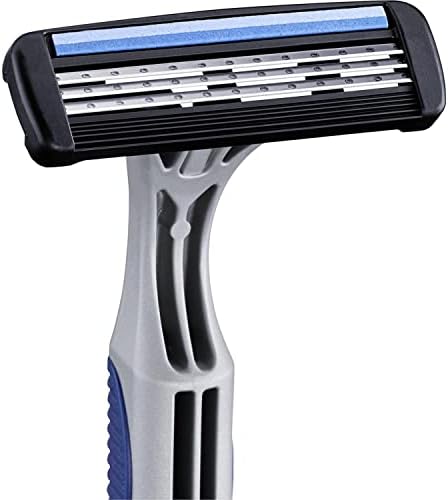 BIC 3 Erkek Tıraş Bıçağı 6'lı Blister (3 Bıçak), Birbirinden Bağımsız Hareket Edebilen 3 Bıçak, Oynar Başlık, Aloe ile Zenginleştirilmiş Kayganlaştırıcı Jel Şerit