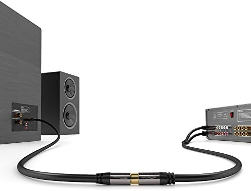 Alternative view of – Cinch uzatma kablosu – 5m – Mükemmel ses kalitesi için özellikle kırılmaz hibrit kablo (subwoofer/ses kablosu, RCA fişten jak girişe, amplifikatör/HiFi için ideal, analog ve dijital)