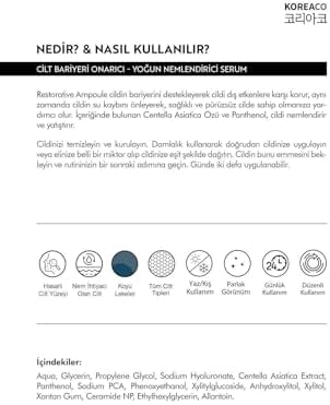 Centella ve Cica ve Ceramide Onarıcı, Aydınlatıcı, 24 Saat Nemlendirme Ampoule - Görsel 2