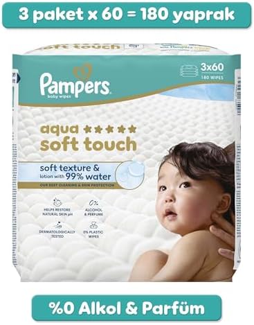 Aqua Soft Touch Bebek Islak Havlu 3 Paket 180 Yaprak - Görsel 3