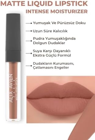Yoğun Renk Veren Uzun Süre Kalıcı Nemlendirici Kadifemsi Mat Ruj - Lipstick 403 Caramel Nude