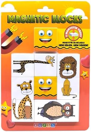 Alternative view of Manyetik Blok İki Parçalı Baby Puzzle - 8 Sevimli Hayvan Figürü
