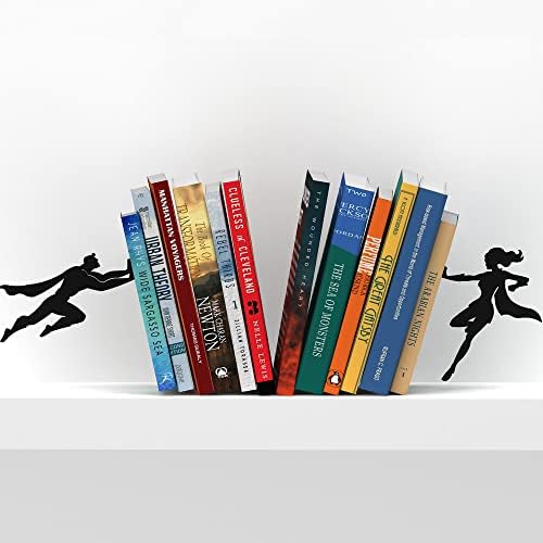 Artori Design Kitap Tutmak için Kitap Desteği, Sağlam, Gizli Metal Kitap Desteği, Raflar, Kitap Desteği, Kitap Tutucu, Kitap Tutucu, Ev için, Dekoratif Hediye (Supergal+Kitap ve Kahraman) - Görsel 3