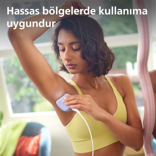 Epilasyon Cihazı, Taşınabilir Kompakt Tasarım, LED Işıklı Yıkanabilir Başlık, Masaj ve Tıraş Başlığı, Peeling Eldiveni Hediyeli, 4 Haftaya Kadar Pürüzsüzlük, Açık Mavi Renk, BRE247/05 - Görsel 3