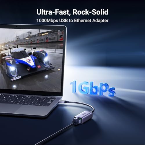 USB - Ethernet Adaptörü, Tak ve Çalıştır Ethernet Adaptörü, Alüminyum Kabuk, 1Gbps Gigabit - USB 3.0 Ağ Dongle, Switch, Laptop, MacBook, Windows, macOS, Linux ile Uyumlu