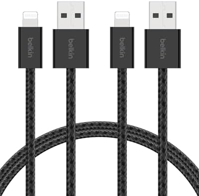 Alternative view of 2'li Örgülü USB-A - Lightning Kablo, 1,5 m, Yumuşak, Esnek ve Hızlı Şarj Kablosu, 14 ve Önceki Modeller, 9. Nesil iPad ve AirPods ile Uyumlu, Siyah