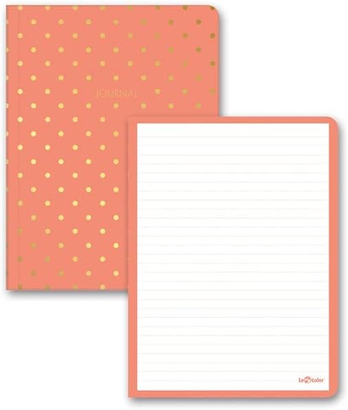 Puantiyeli Mini Defter Çizgili Mercan 14x20 cm