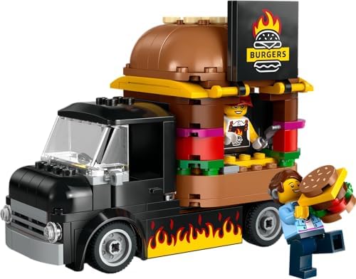 Alternative view of City Hamburger Kamyonu 60404-5 Yaş ve Üstü Kız ve Erkek Çocuklar için Satıcı Mini Figürü ve Aksesuarlar içeren Araç Yapım ve Mutfak Oyun Seti, Çocuklar için Yaratıcı Hediye Fikri (194 Parça)