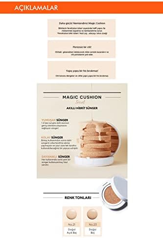Aydınlık Görünüm Sunan SPF50+ PA+++ Cushion Fondöten 15g Cushion Moist Up no.23 (İç Yedek)