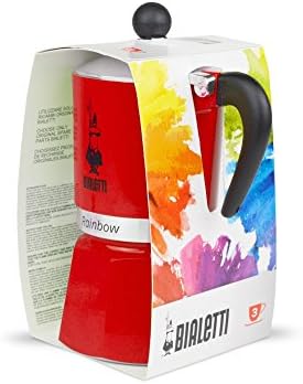 Alternative view of -: 3 Cups Ocak Üstü Espresso Pişirici - 130ml - Kırmızı Renk - Alüminyum Gövde - Patentli Güvenlik Valfi - Tüm Ocak Türleri İçin Uygundur (İndüksiyon Hariç)