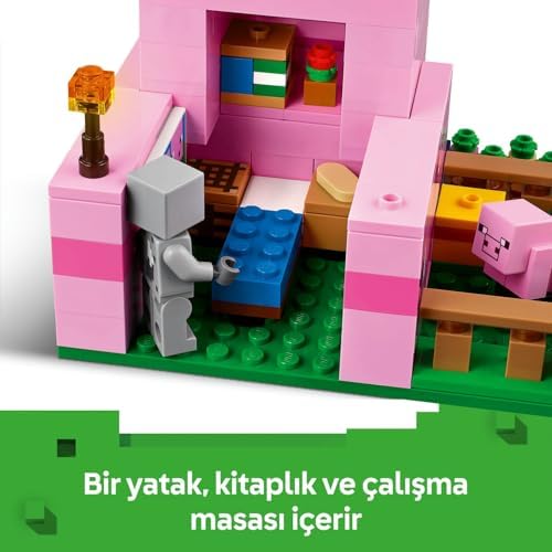 Yavru Domuz Evi 21268 – 7 Yaş ve Üzeri Çocuklar için Kahraman Figürü, Yaratıklar ve Orman Biyomu İçeren Çiftlik Hayvanı Yapım Seti, Erkek ve Kız Çocukları için Hediye Fikri (238 Parça)