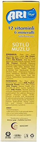 Arı Mama 12 Vitaminli 6 Mineralli Sütlü Muzlu,250 Gr