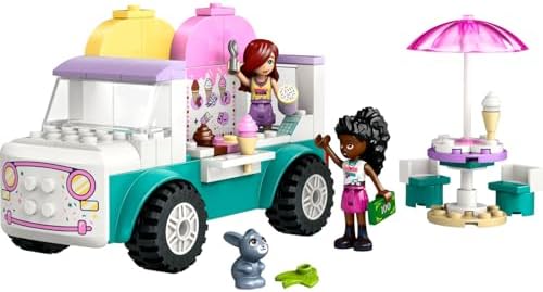Heartlake City Dondurma Kamyonu 42644-4 Yaş ve Üzeri Kız ve Erkek Çocukları için Mini Bebek İçeren Yaratıcı Oyuncak Yapım Seti, Doğum Günü Hediyesi (92 Parça)