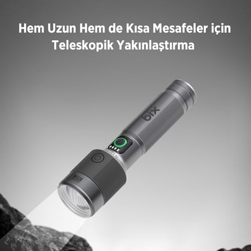 Alternative view of Bix Flashlight BX5141FL 30W LED, Max. 1450 Lümen Parlaklık ve 690 Metreye Kadar Menzilli 2200mAh Şarj Edilebilir LED Bildirimli Kompakt El Feneri