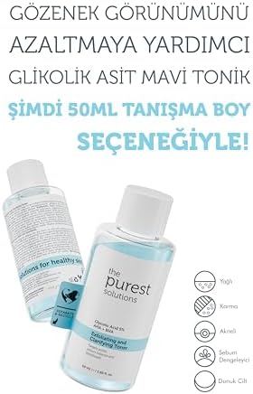 The Purest Solutions Canlandırıcı Ve Gözenek Sıkılaştırıcı Glikolik Asit Mavi Tonik, Seyahat Boy 50 ml - Görsel 2