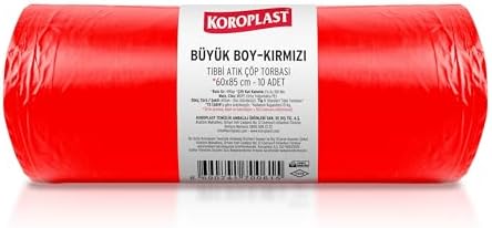 Alternative view of Büzgülü Tıbbi Atık Poşeti Büyük Boy 60x85 cm, 10x10'lu Sızdırmaz Yırtılmaz Profesyonel Çöp Poşeti, Geri Dönüştürülebilir Kolay Bağlanır Tıbbi Atık Torbası, Hastane, Klinik Büzgülü Çöp Poşeti