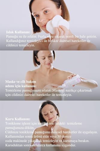 Reusable 100% Organic Cleansing Pads (3 pieces in 1) Makyaj Temizleme Pamuğu