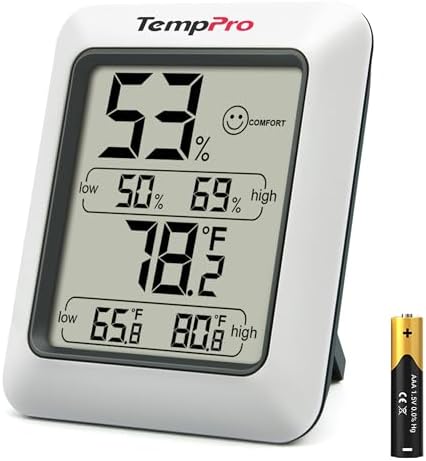 ThermoPro TP50 dijital termo-higrometre, iç mekan termometresi, higrometre, sıcaklık ve nem ölçer, oda iklimi kontrolü, oda havası kontrolü, klima monitörü için