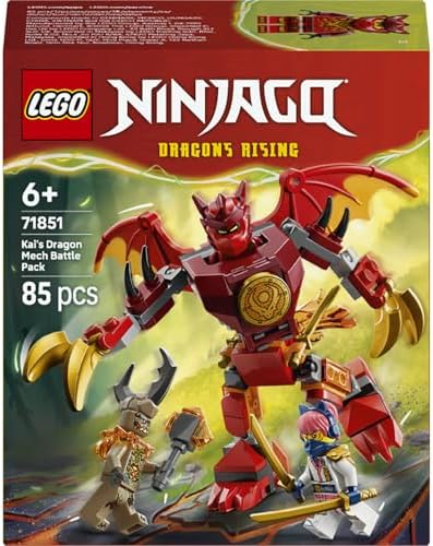 Alternative view of Kai’nin Ejderha Robotu Savaş Paketi 71851-6 Yaş ve Üzeri Çocuklar için 2 Kılıçlı Kai, Sora ve Pençeli Toprak Canavarı Minifigürleri İçeren Oyuncak Yapım Seti, Hediye Fikri (85 Parça)