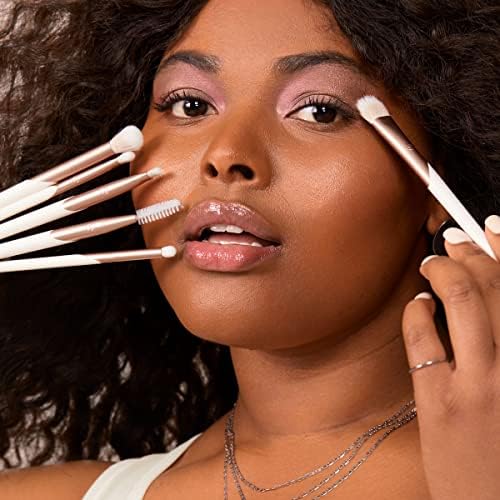 EcoTools Luxe Zarif Göz Makyajı Fırça Seti, Göz Farı, Eyeliner ve Kaş Makyajı İçin, Profesyonel Göz Fırçası Seti, Çevre Dostu Makyaj Araçları, Sentetik Kıllar, Zulüm Ücretsiz ve Vegan, 6 Parça Set - Görsel 3