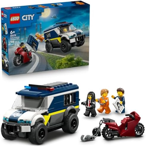 Alternative view of City Mahkum Nakliye Aracı 60479-6 Yaş ve Üzeri Çocuklar için Memuru ve 2 Haydut Minifigürü İçeren Yaratıcı Oyuncak Yapım Seti (198 Parça)