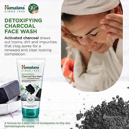 Himalaya Since 1930 Detoks Etkili Arındırıcı Yüz Yıkama Jeli, Aktif Kömür, Yeşil Çay, Parabensiz, Tüm Ciltler, 150 ml - Görsel 2