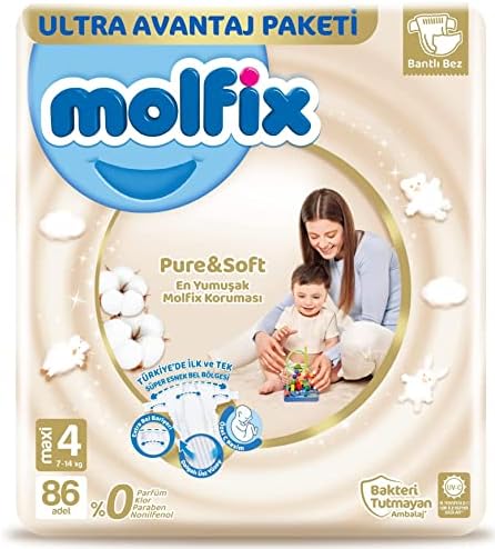 Bebek Bezi Pure&Soft Maxi 4 Beden Aylık Paket 86 Adet - Görsel 2