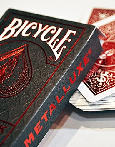 Metalluxe Foil Back Crimson (Red) Kırmızı Kart Premium iskambil Oyun Kağıdı Kartları Destesi - Görsel 2