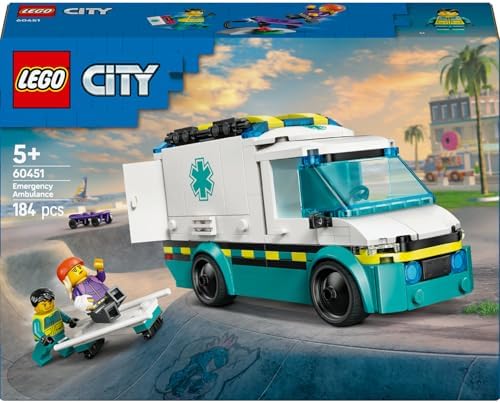 Alternative view of City Acil Yardım Ambulansı 60451 - Model Araç Seven 5 Yaş Üzeri Çocuklar için Yaratıcı Oyuncak Yapım Seti, Doğum Günü Hediyesi (184 Parça)