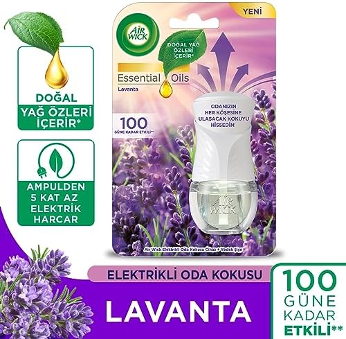 Elektrikli Oda Kokusu Esansiyel Yağlar Cihaz + Yedek Şişe Lavanta