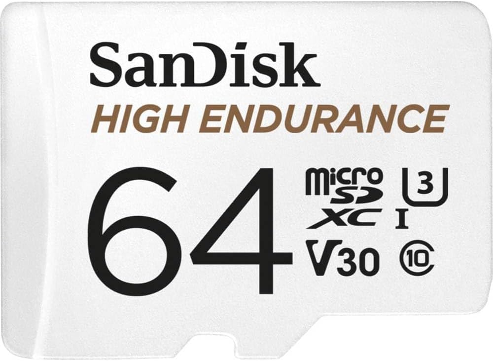 Endurance microSDXC Hafıza Kartı 64 GB + Adaptör (Camları ve Özel Güvenlik Kameraları için, 100 MB/s Okuma, Full HD ve 4K Videolar için V30)