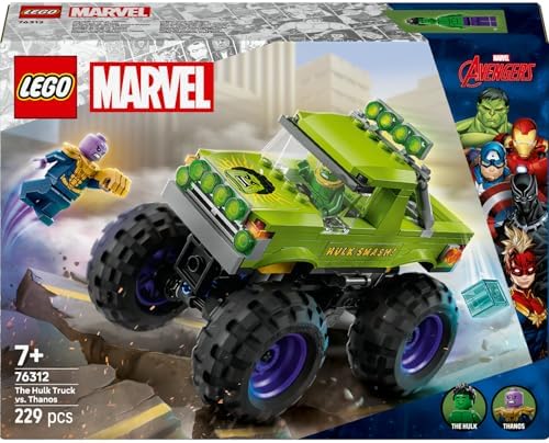ǀ Hulk Kamyonu, Thanos'a Karşı 76312-7 Yaş ve Üzeri Çocuklar için Yaratıcı Oyuncak Yapım Seti, Doğum Günü Hediyesi Fikri (229 Parça)