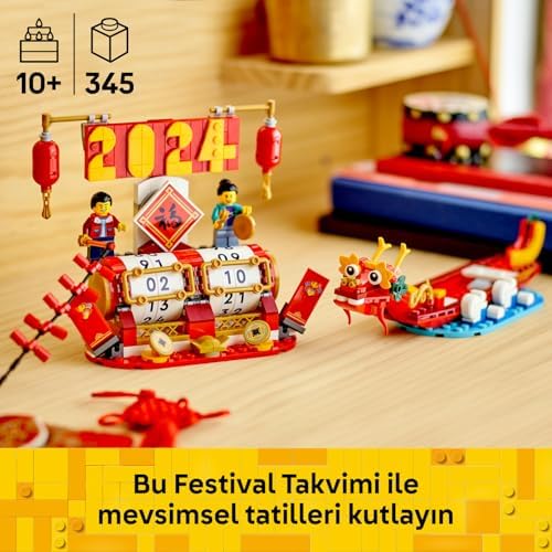 2'si 1 Arada Festival Takvimi Seti 40678, Kız ve Erkek Çocuklar İçin Oyuncak Set, Doğum Günü Hediye Fikri (345 Parça)