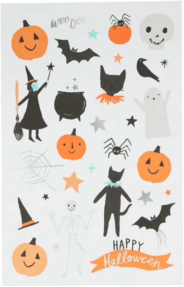 Alternative view of - Happy Halloween Tattoo Sheet - Bayramı Geçici Dövmeler (2'li)