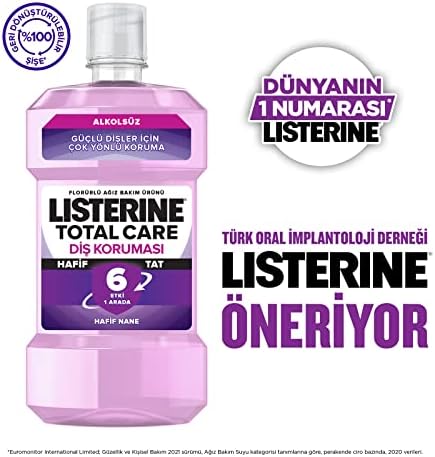 total care, diş koruyucu, 6 etkili florürlü ağız bakım ürünü, hafif tat, sıfır alkol, nane aromalı, 250ml - Görsel 3