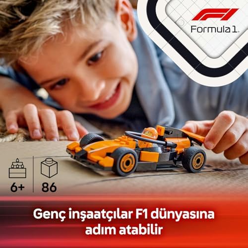 Alternative view of City McLaren Yarış Arabalı F1 Sürücüsü 60442-6 Yaş ve Üzeri Çocuklar için Mini Yarış Arabası İçeren Yaratıcı Oyuncak Yapım Seti, Doğum Günü Hediyesi (86 Parça)