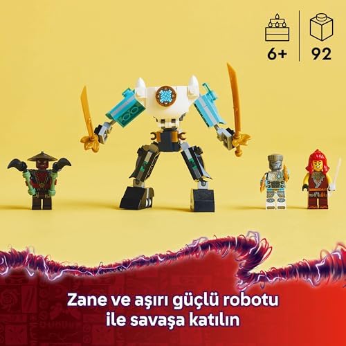 Alternative view of Zane’in Savaş Zırhı Mech’i 71827-6 Yaş ve Üzeri Çocuklar için 3 Minifigürlü Yaratıcı Oyuncak Yapım Seti, Doğum Günü Hediyesi (92 Parça)