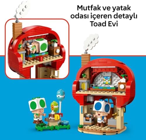 Alternative view of Super Mario Toad Evinde Parti 72041 – 7 Yaş ve Üzeri Çocuklar İçin Parti Temalı Yaratıcı Oyuncak Yapım Seti, Eğlenceli Oyun Deneyimi ve Hediye Fikri, Koleksiyonluk Model (276 Parça)