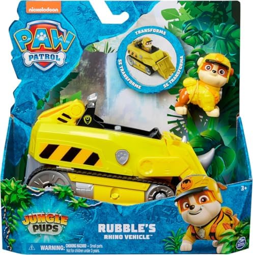 Alternative view of PAW PATROL Jungle Pups Rubble figürlü Gergedan Aracı (temel araç), 3 yaşından büyük çocuklar için oyuncak