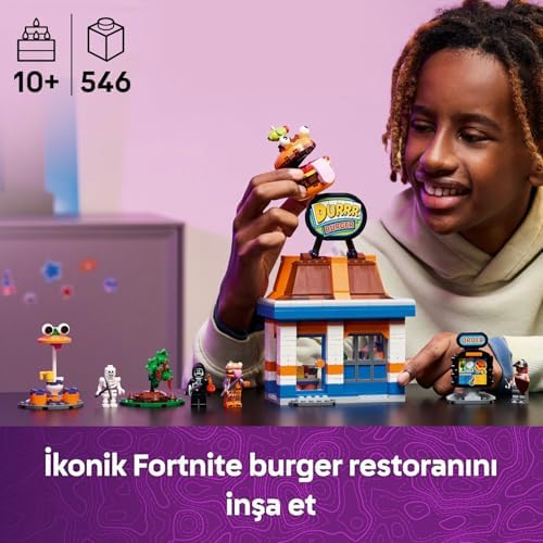 Fortnite Durrr Burger Restoranı 77076-10 Yaş Üzeri Çocuklar için Bronz Bombacı, Burger Bey, Ruh Emici ve İskelet Minifigürleri İçeren Video Oyunu Temalı Yaratıcı Oyuncak Yapım Seti (546 Parça) - Görsel 3
