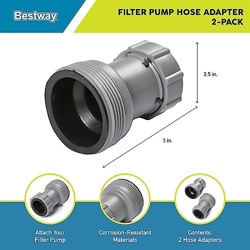 Flowclear Yer Üstü Filtre Pompası Havuz Hortumu Adaptörü, Hortum Çapı 1,5 "(38 mm) Ölçer ve 1,25" (32 mm) Çaplı Havuz Vanalarına Bağlanır